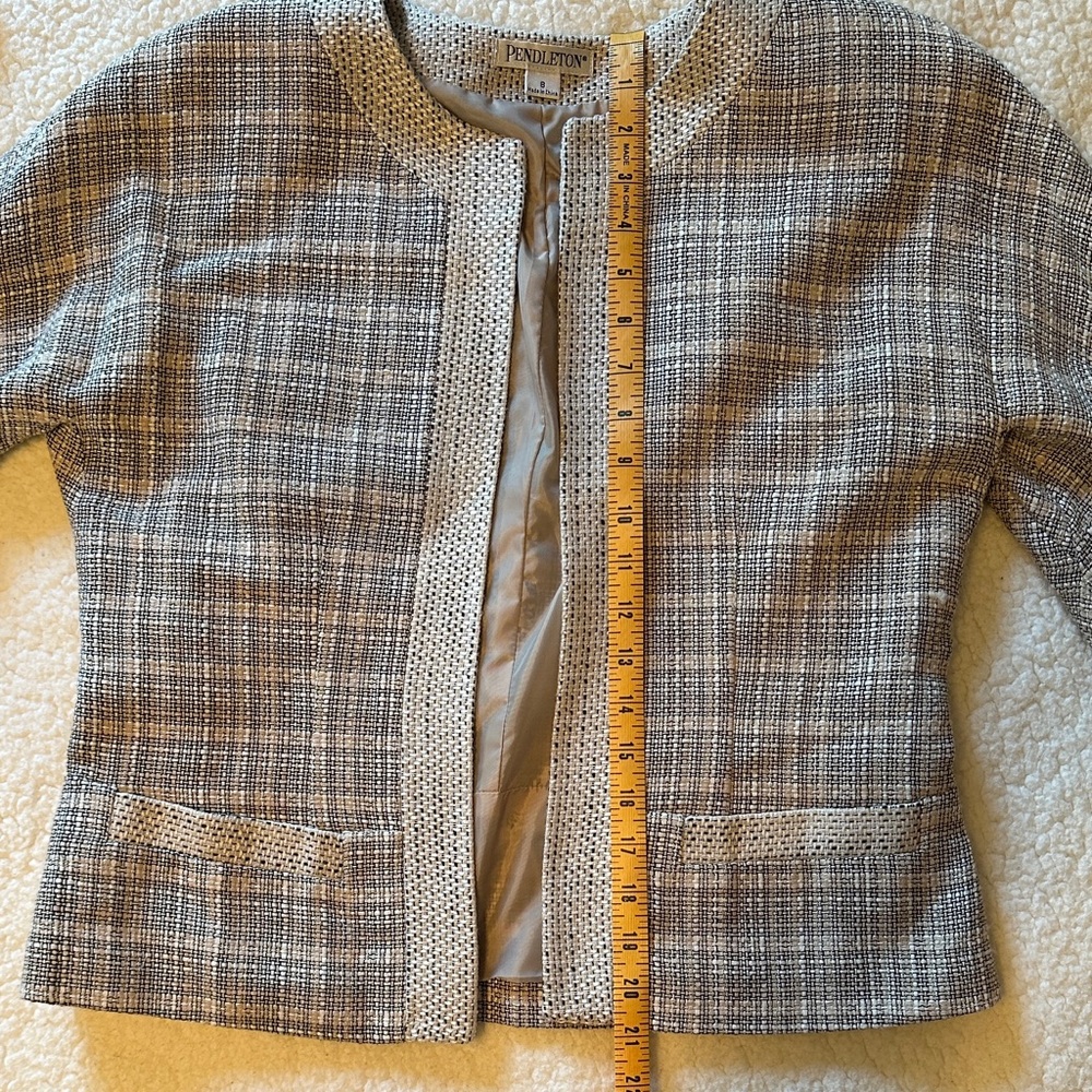 Pendleton - Crop Collarless Blazer Lightweight Ch… - image 5